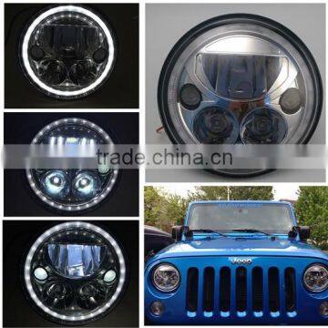 7" Vortex LED Headlights Fits 07-15 Jeep Wrangler JK, 7" Round LED Headlamp with Halo Kit For Harley JK