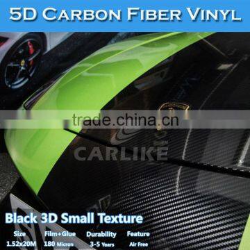 CARLIKE Air Channels High Glossy Black 5D Carbon Fiber Vinyl Car Film