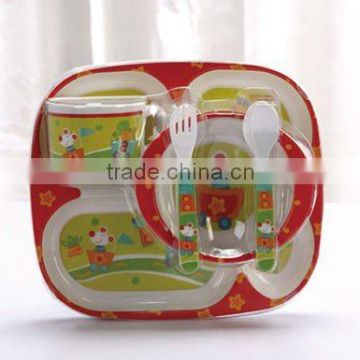 melamine 4 section plate for children