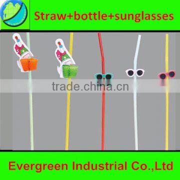 hot Selling PP bottle sunglasses drinking Straw