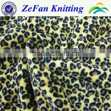 100% polyester animal printed coral fleece fabric