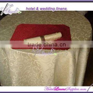 light gold poly damask tablecloths for table decorations in banquets, events