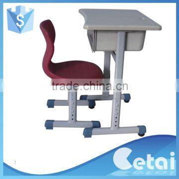 folded packing school desk and chair,metal study table and chair