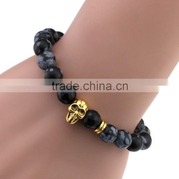 New Fashion Alabaster Bead Bracelet with Crystal Disco Ball Stretchy Beaded Yoga Bracelets for Women & Men Jewelry