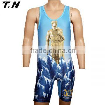 2015 latest custom sublimation wrestling singlet