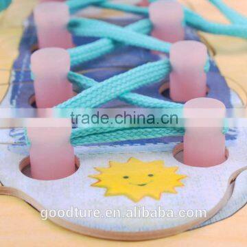 2 In 1 Games Wooden Shoes Puzzles And Tie The Shoelace photo-5