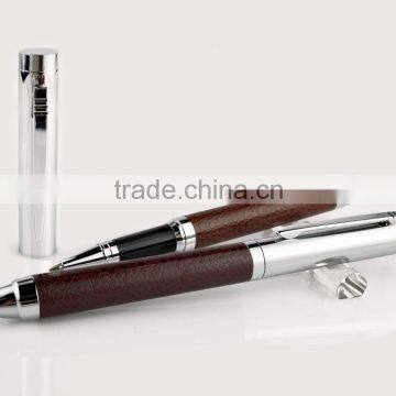 High quality metal leather pen with PU Leather,PU leather pen for Business gifts