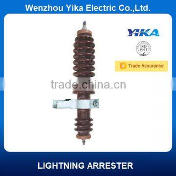 Wenzhou Yika 30KV 5KA Porcelain Surge Arrester 30KV Gapless Zinc Oxide Lightning Arrester