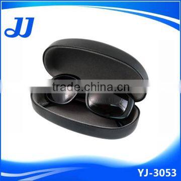 Black hard aluminium clamshell glasses case