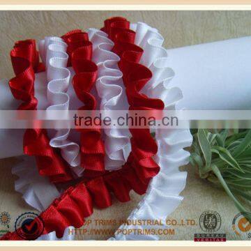 Fashion plain pleated satin Ribbon for bows