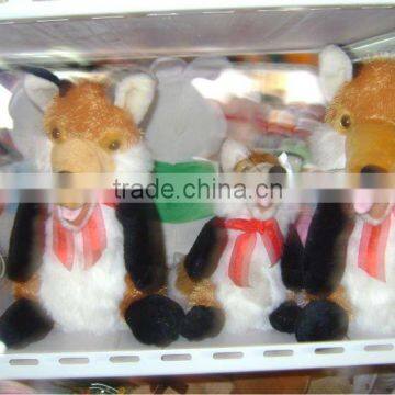 lovely&beautiful soft stuffed plush valentine wolf with bowknot for valentine festival