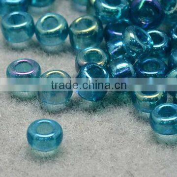 11/0 Round Glass Seed Beads, Transparent Rainbow, Size 11 Seed Beads(SEED-Q010-F551)