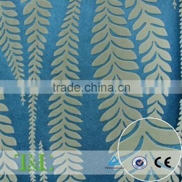 Beautiful leaves pattern nonwoven flocked wallpaper