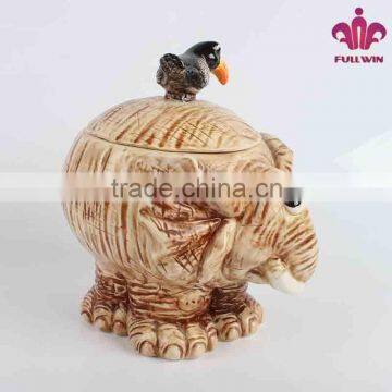 Elephant Design Bulk Ceramic Candy Jar With 3D Lid photo-2