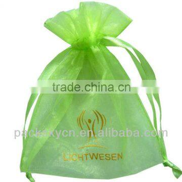 Unique Green Organza Candy Bag With Ribbon photo-4