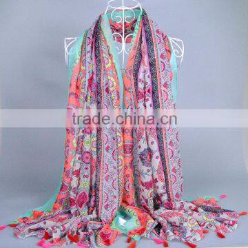 Women Popular Bohemia Viscose Pashmina Scarf Voile Scarves 180*100 shawl