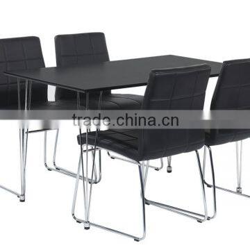 Metal Frame Black PU Dining Chair