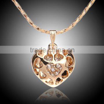 fashion gold rosary filled heart necklace jewelry