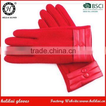 Fashion autumn and winter woolen gloves red wedding gloves wool gloves