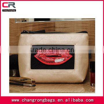 2014 hot new lip cosmetic pouch , new fashion lip toiliet pouch , lip make up bag , lip pouches , custom lip toilet bag