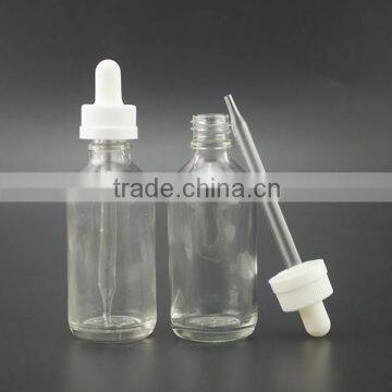 60ml clear glass oil bottle with rubber stopper