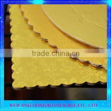 Square Cake Base Gold Cardboard Food Tray