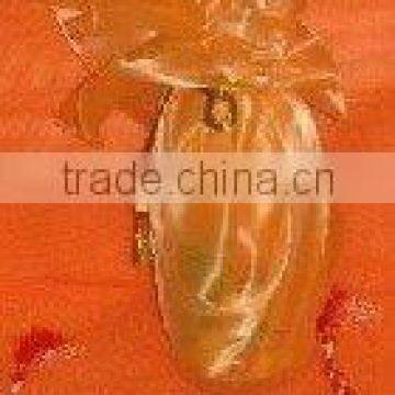 Tissue organza draw string bottle wrapper
