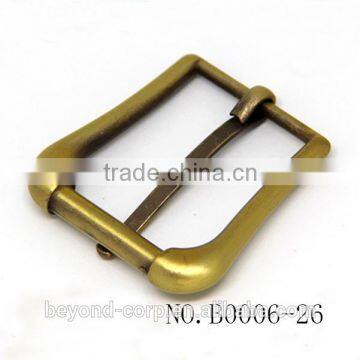 Good Quality Old Brass Brushed Effect Pin Buckle With Fake Roller Shape photo-2