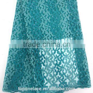 Korea Tulle Lace African Embroidered Tulle Lace Beaded Tulle Fabric photo-4