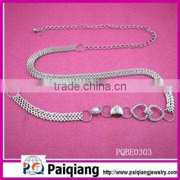 New heart shape design fancy metal chain belt