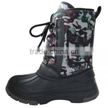 waterproof warm mens PU leather upeer camo winter snow boots