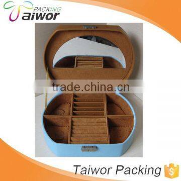 Customized Oval Shape Paper Jewelry Drawer Storage Box with Mirror