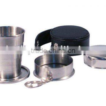 Stainless Steel Folding Cup with PU Bag