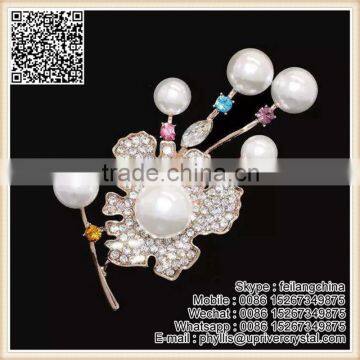 Wedding Party Fine Colorful Diamond Rose Flower Crystal Brooch photo-3