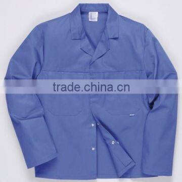 indigo consealed stud closure work shirt