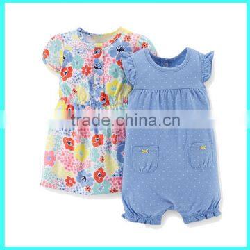 Top quality lovely cotton baby romper little girls rompers dressy rompers