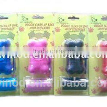 Hot bone shape dog poop bag dispenser with different colors