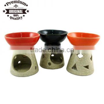 2013 new design Glazed cracked tea light oil burners