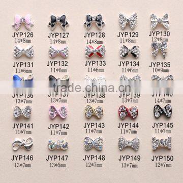 2016 Japanese Style 3d nail art bowknot, fancy alloy matellic bow tie nail art design