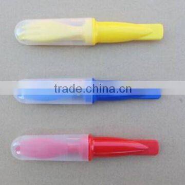 plastic foldable travel cutlery set with case