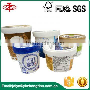 Low Price Customized Design Disposable Paper Ice Cream Cup With Lid