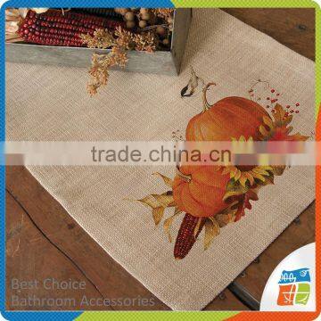 Harvest Pumpkin Burlap Table Runner