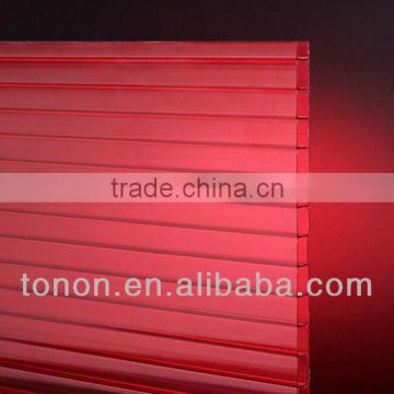 100% bayer material 4mm 6mm 8mm 10mm red polycarbonate hollow sheet 0913