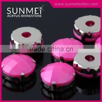 Wholesale Colored Round Shape Plastic Acrylic Rhinestone Trimmming