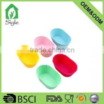 9*5.8*3cm Silicone Oval Muffin Cookie Cup Cake Baking Mold Chocolate Jelly Maker Mould