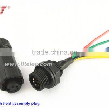 M12 5 pin panel mounted waterproof connector with pcb header