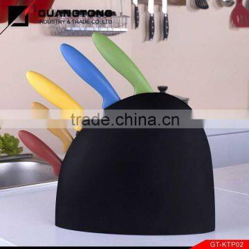 6 pcs pp handle kitchen knife set with colorful pp block plastic handle