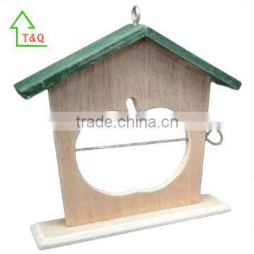 Simple Cheap Hanging Natural Wooden Bird Feeder