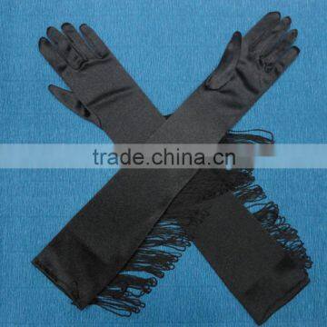 Long Black Satin Gloves For Women