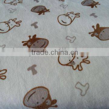 100% polyester printed soft brush velvet fabric for children